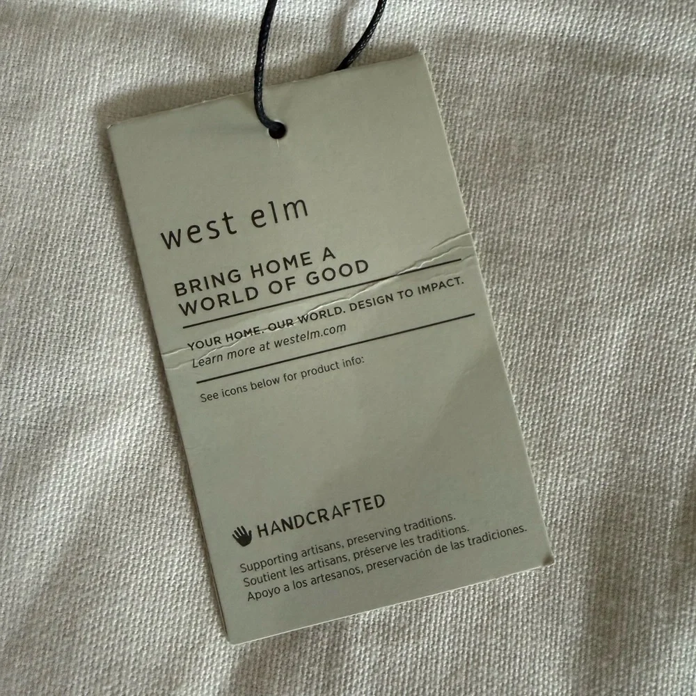 WEST ELM Handcrafted embroidered beaded metallic Pillow Cover 18in x18in